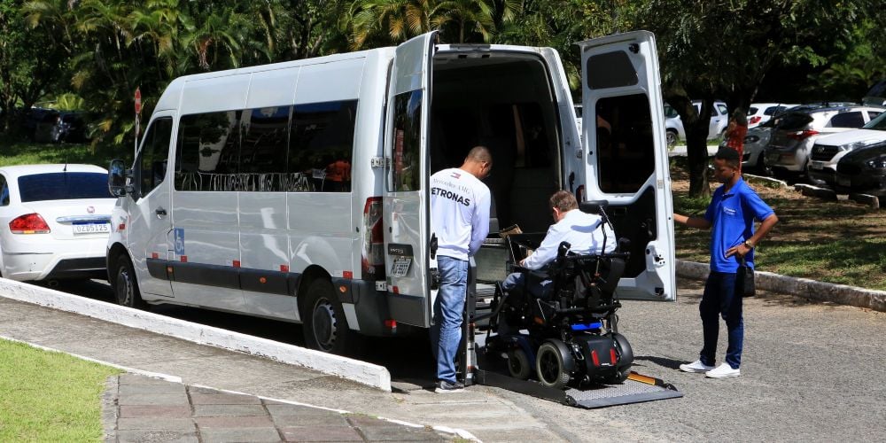 Transportation vehicle for those with wheelchairs.